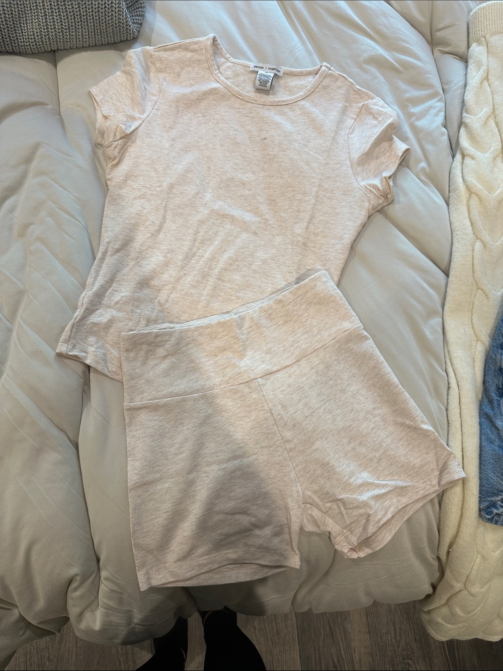 Light Pink Lounge Tee & Shorts Set